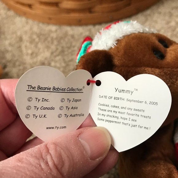 Ty Christmas Bears; Goody w/Gingerbread Yummy w/Peppermint & Tasty w/Candy Cane - Picture 9 of 14